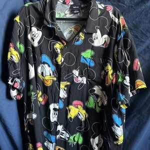 Disney Men's Multicolor Character Print Rayon Shirt 3XL
